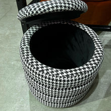 Load image into Gallery viewer, 22192 Houndstooth Ottoman