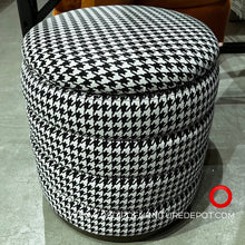 Load image into Gallery viewer, 22192 Houndstooth Ottoman