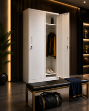 Load image into Gallery viewer, M-74 2 Door Steel Clothes Locker with Top & Bottom Shelf Cabinet