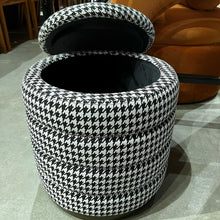 Load image into Gallery viewer, 22192 Houndstooth Ottoman
