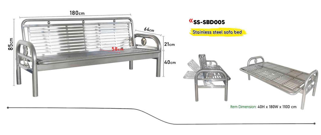 GD-SSSBD005 Steel Sofa Bed