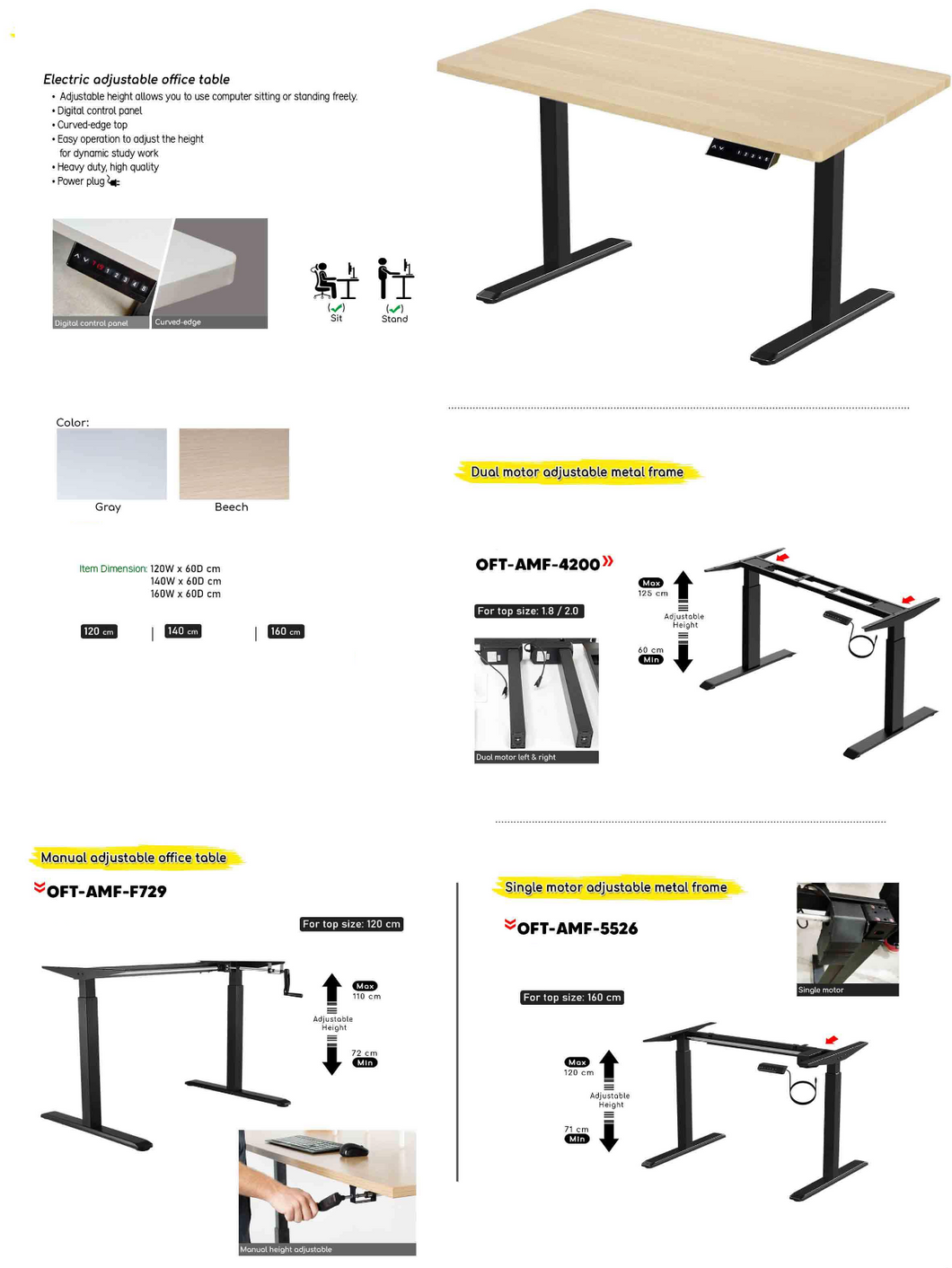 Adjustable Office Table - Customizable