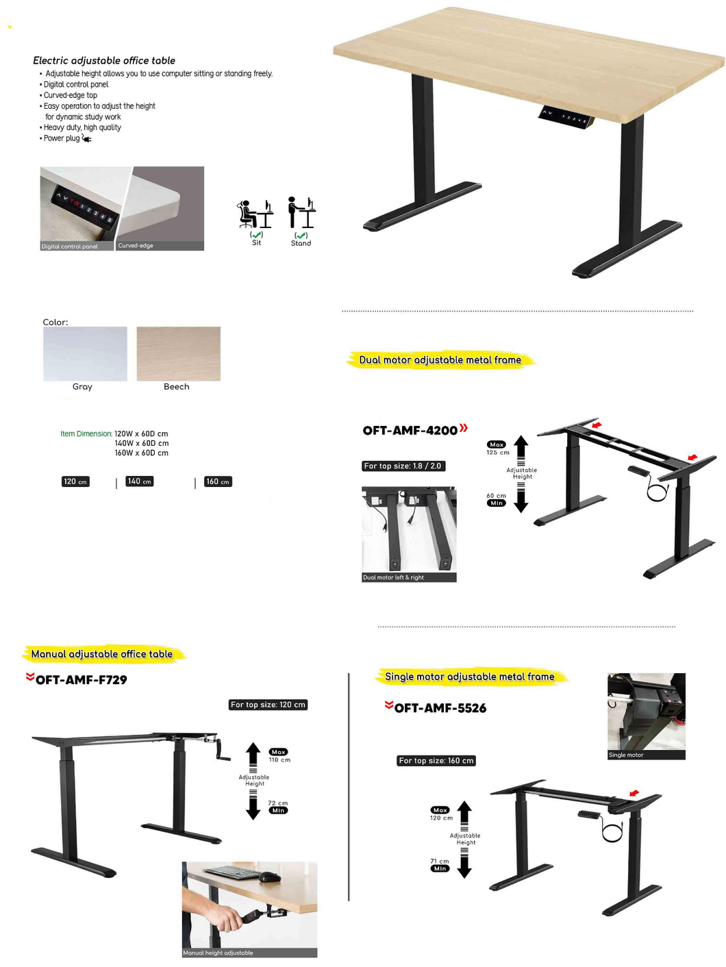 Adjustable Office Table - Customizable – Dedipo Furniture Depot