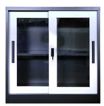 Load image into Gallery viewer, M-61 2-Layer Glass Sliding Door Steel Cabinet (Grey+White)
