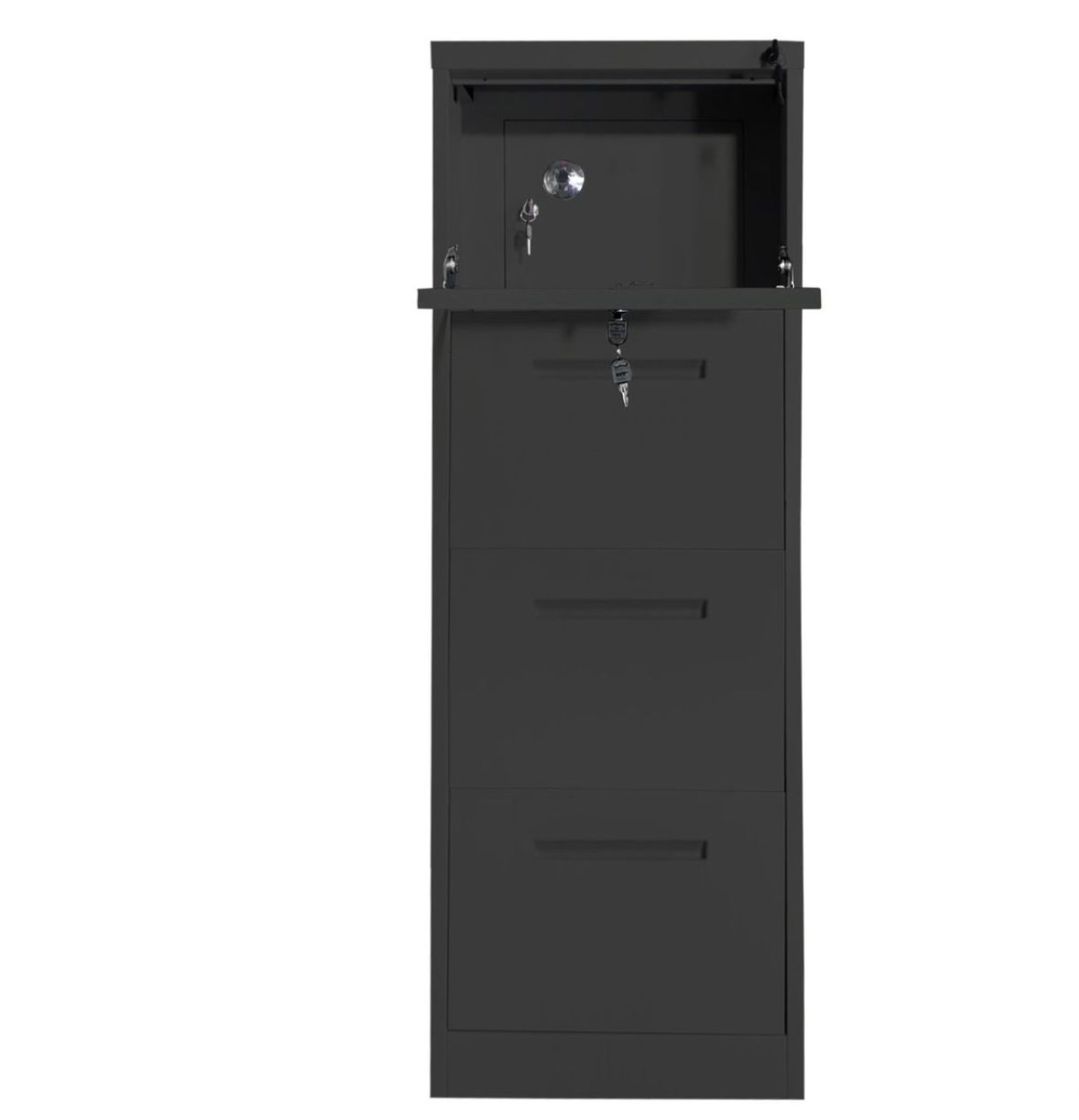 Load image into Gallery viewer, M-62 Vertical 4-Drawer with Safe Vault & Keys Manual-combination keylock Steel Filing Cabinet (Black, White)
