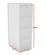 Load image into Gallery viewer, M-62 Vertical 4-Drawer with Safe Vault &amp; Keys Manual-combination keylock Steel Filing Cabinet (Black, White)

