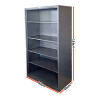 Load image into Gallery viewer, M-63 5-Layer Open Shelves Steel Cabinet (Light Grey, White, Dark Grey)
