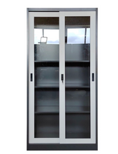 Load image into Gallery viewer, M-64 5-Layer Glass Sliding Door Steel Cabinet (Dark Grey+White)
